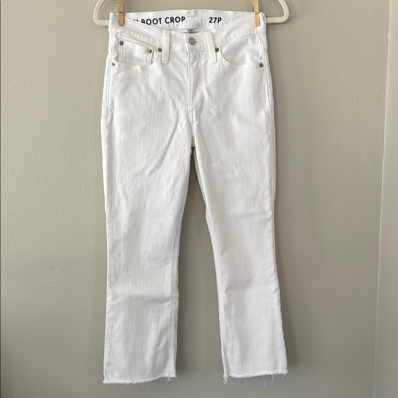 J Crew Demi Boot Crop Jean - White with Raw Hem - Picture 2 of 7